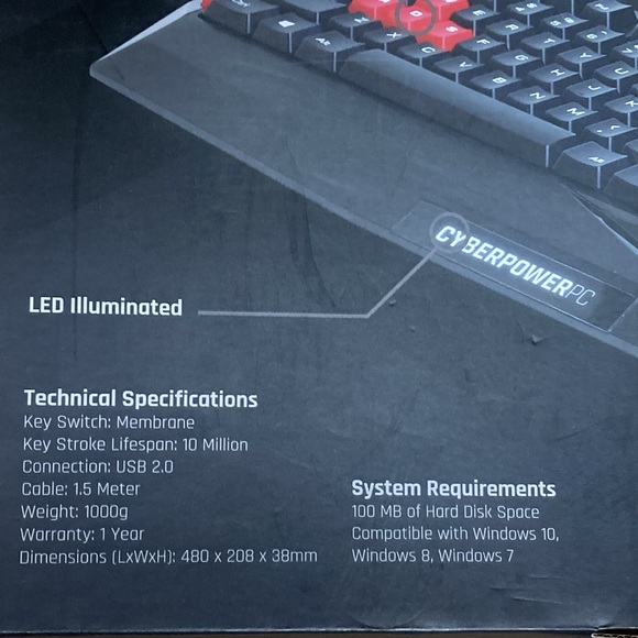 CyberpowerPC Multimedia Gaming Keyboard - Picture 8 of 10
